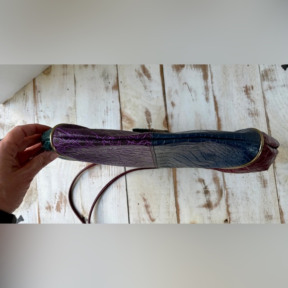 BAG BAZAAR vintage 80s patchwork faux leather embossed purse boho bag retro EUC - Picture 10 of 16